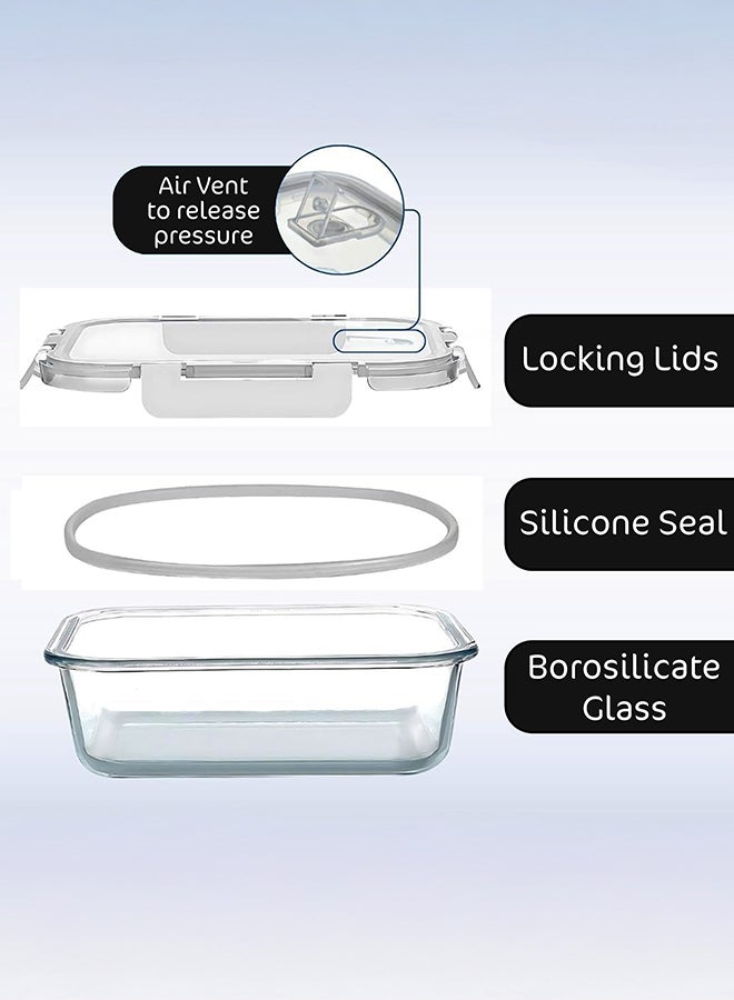 Toshionics 12 عبوة حاويات زجاجية لتحضير الوجبات مع أغطية محكمة الإغلاق للحفاظ على التسرب حاويات تخزين الطعام الزجاجية - Image 4